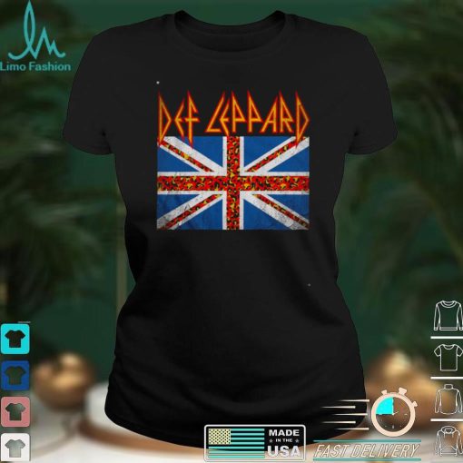 Leopard Print Union Jack Def Leppard T Shirt