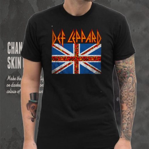 Leopard Print Union Jack Def Leppard T Shirt