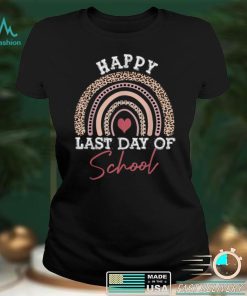 Leopard Rainbow Last Day Of School Teacher Student T Shirt