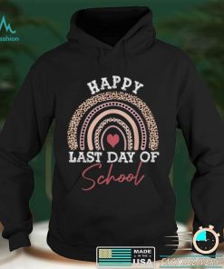 Leopard Rainbow Last Day Of School Teacher Student T Shirt