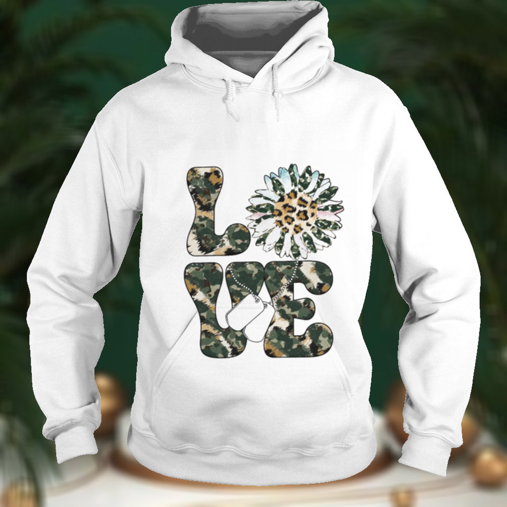 Love Military Sunflower Veteran T Shirt