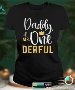 Mens Daddy of Mr Onederful 1st Birthday First One Derful T Shirt