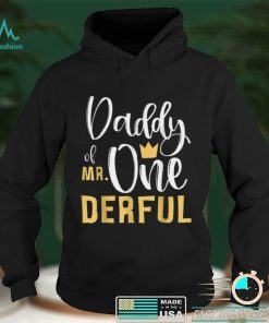 Mens Daddy of Mr Onederful 1st Birthday First One Derful T Shirt