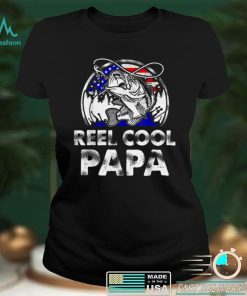 Mens Fathers Day Gift Tee Reel Cool Papa Fishing T Shirt