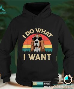 Mens Funny Basset Hound Gifts I Do What I Want for Men Women Kids T Shirt