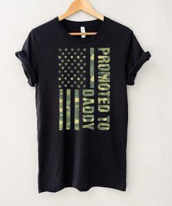 Mens Promoted To Daddy American Flag Camo T Shirt Fathers Day Tee T Shirt