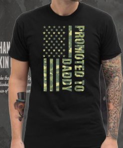 Mens Promoted To Daddy American Flag Camo T Shirt Fathers Day Tee T Shirt