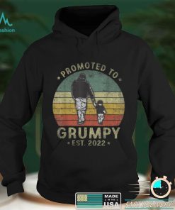 Mens Promoted to Grumpy Est 2022 Vintage First Time Grumpy T Shirt