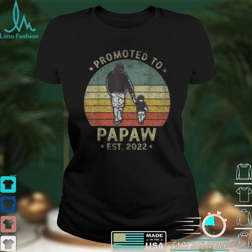 Mens Promoted to Papaw Est 2022 Vintage First Time Papaw T Shirt