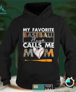 My Favorite Baseball Player Calls Me Mom Leopard Mothers Day T Shirt