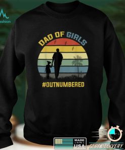 Outnumbered Dad of Girls Funny Girl Father's Day Retro Gift T Shirt