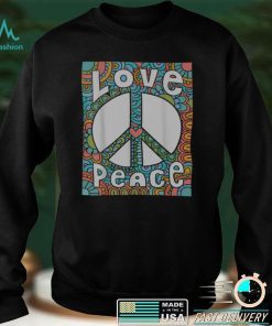 PEACE SIGN LOVE 1960s 1970s Shirt Tie Dye Groovy Hippie T Shirt