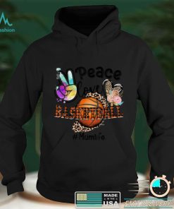 Peace Love Basketball Mum Life Mom Grandma Leopard T Shirt