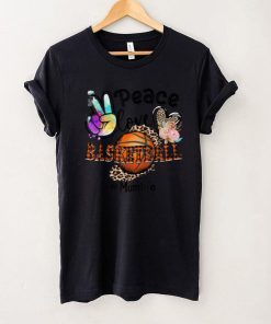 Peace Love Basketball Mum Life Mom Grandma Leopard T Shirt