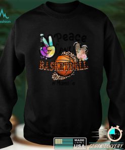 Peace Love Basketball Mum Life Mom Grandma Leopard T Shirt