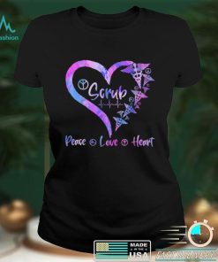 Peace Love Heart Heal Scrub Life Nurse Lover Nursing T Shirt