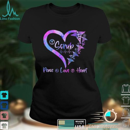 Peace Love Heart Heal Scrub Life Nurse Lover Nursing T Shirt