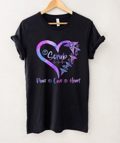 Peace Love Heart Heal Scrub Life Nurse Lover Nursing T Shirt