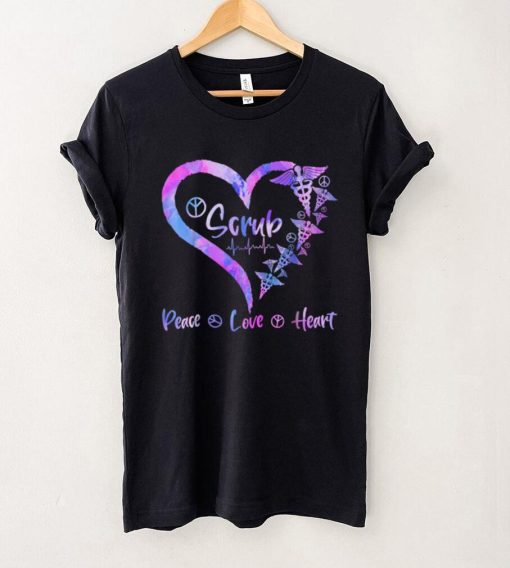 Peace Love Heart Heal Scrub Life Nurse Lover Nursing T Shirt