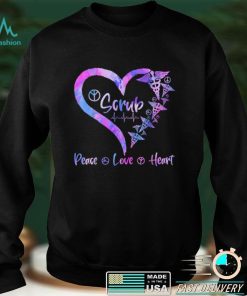 Peace Love Heart Heal Scrub Life Nurse Lover Nursing T Shirt