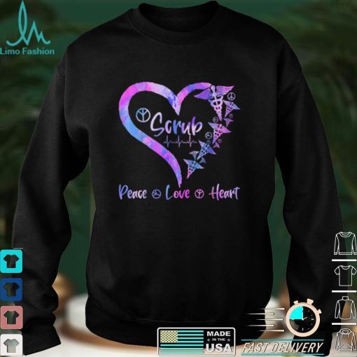 Peace Love Heart Heal Scrub Life Nurse Lover Nursing T Shirt