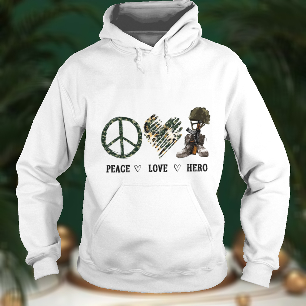 Peace Love Hero Military Dad Shirt