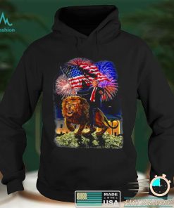 Republican president Donald Trump riding war lion shirt