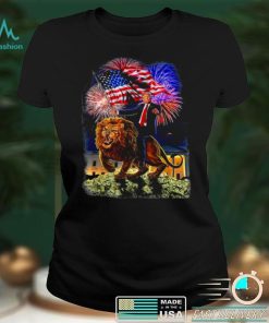 Republican president Donald Trump riding war lion shirt