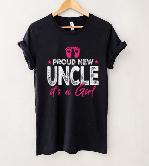 Retro Vintage Gender Reveal Proud New Uncle Its A Girl T Shirt