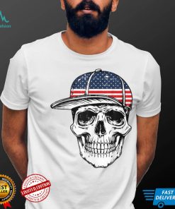 Skull American Flag 4th Of July Cool Skeleton Patriotic T Shirt