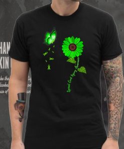 Spinal Cord Injury Awareness Green Butterfly Sunflower Ribbo T Shirt
