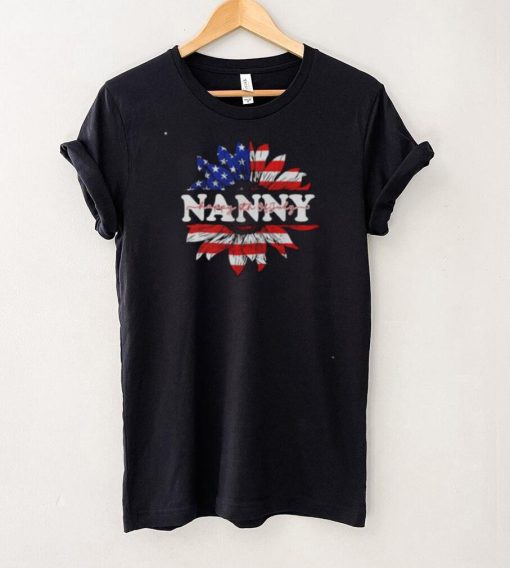 Sunflower American nanny patriotic usa flag 4th of july shirt