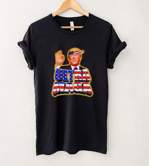 Ultra Maga Trump Background Flag America T Shirt