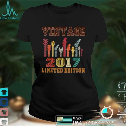 Vintage 2017 Birthday Guitar Lovers 5th Birthday T Shirt