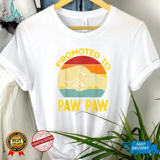 Vintage Promoted To Paw Paw Funny Daddy Father Day T Shirt