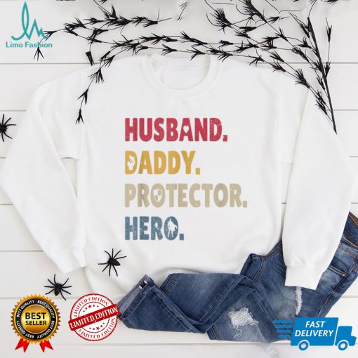 Vintage Retro Husband Daddy Protector Hero Father’s Day T Shirts