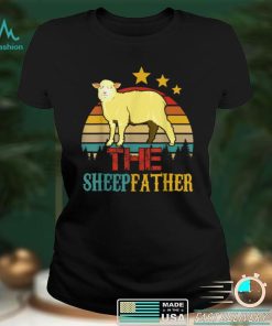 Vintage Retro The Sheepfather Funny Sheep Lover Father's Day T Shirt