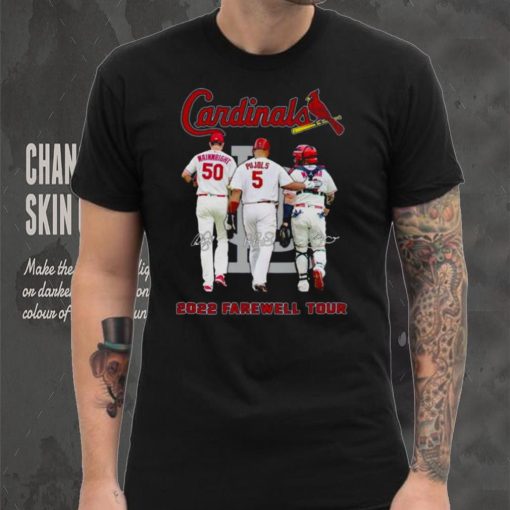 Wainwright Yadier Molina and Pujols the last dance St. Louis Cardinals 2022 Farewell Tour signatures shirt