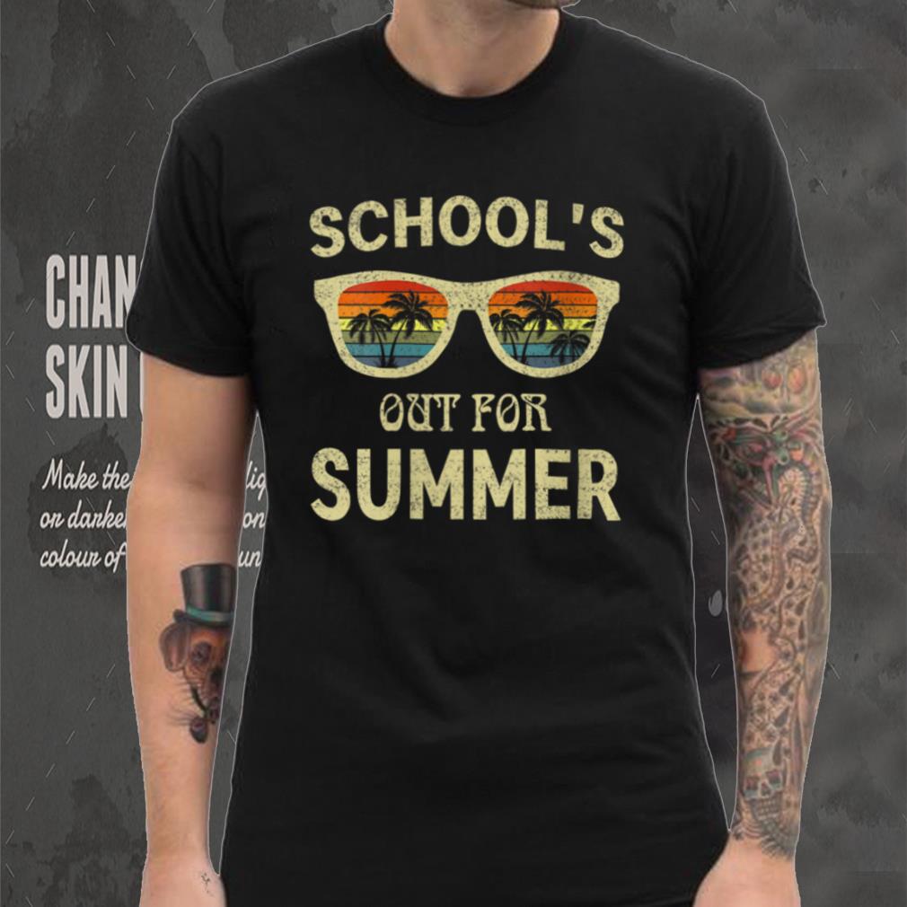 Womens Cute Retro Last Day Of School Schools Out For Summer Teacher V Neck T Shirt