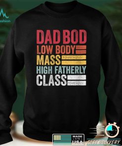 Womens Dad Bod Low Body Mass High Fatherly Class Funny Father Day V Neck T Shirt