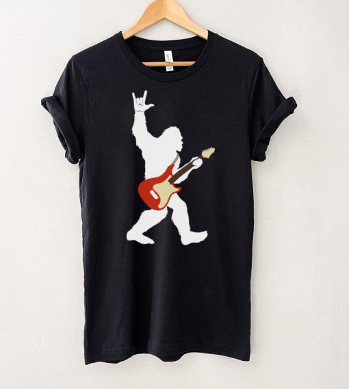 Bigfoot Rock and Roll Shirt for Sasquatch Believers Guitar T Shirt
