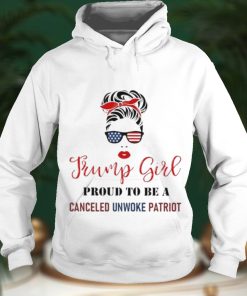 Girl Bandana Glasses American flag Trump girl proud to be a canceled unwoke patriot shirt
