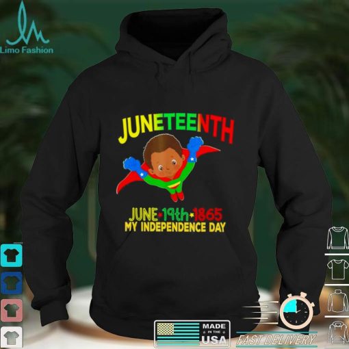 Happy Juneteenth Is My Independence Day Super Hero Black Boy T Shirt