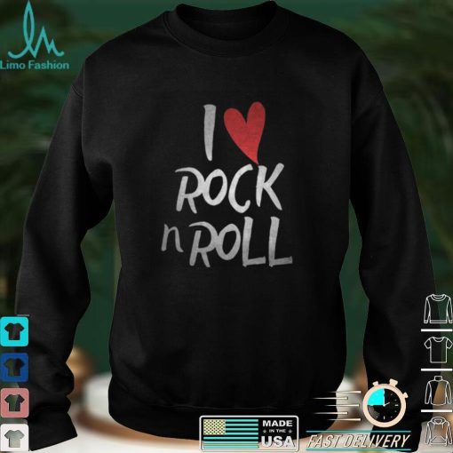 I Love Heart Rock N Roll Music For Boys & Girls Rocker Fans T Shirt
