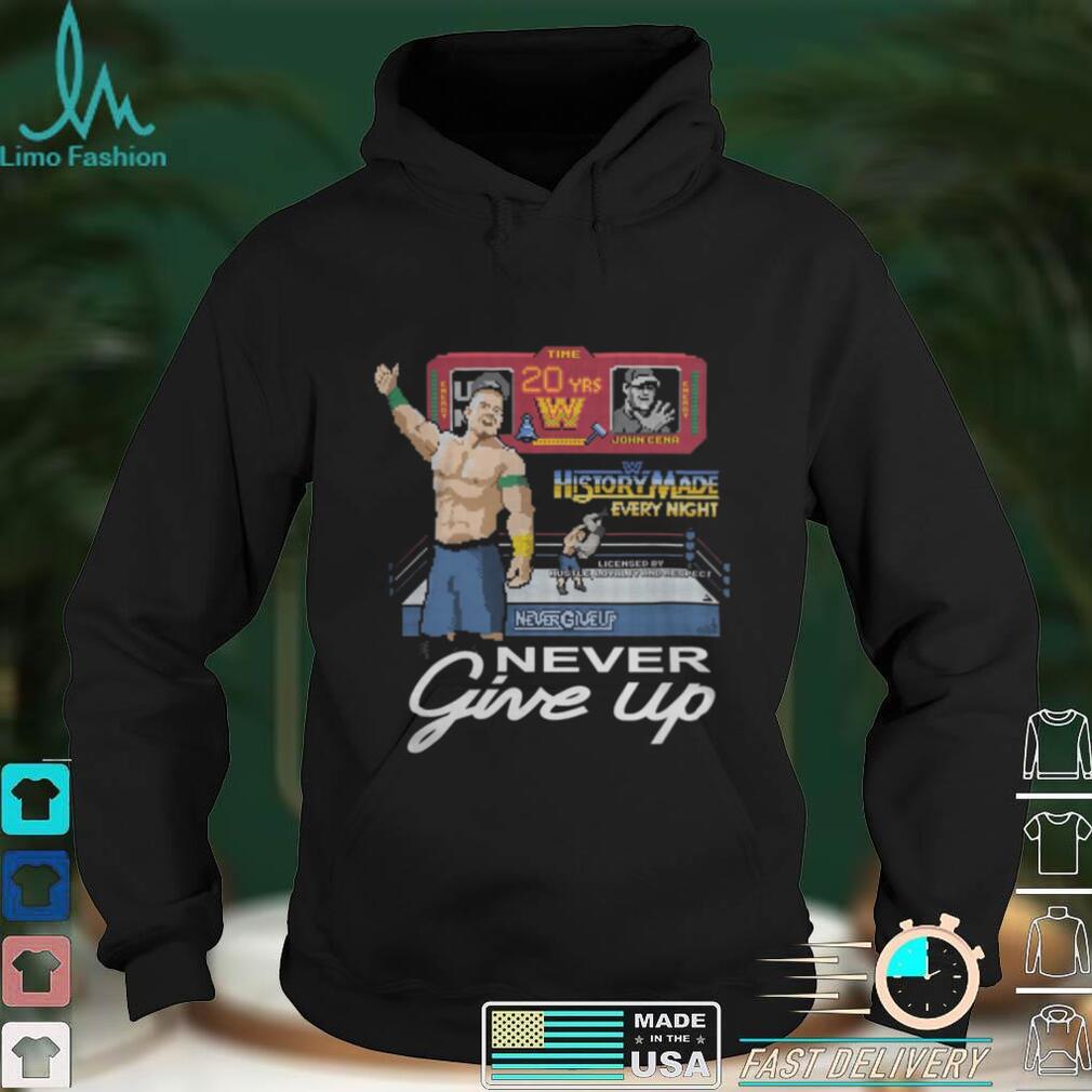 John Cena Merch 20 Years Never Give Up Shirt