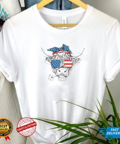Oh My Stars Highland Cow With 4th July Shirt