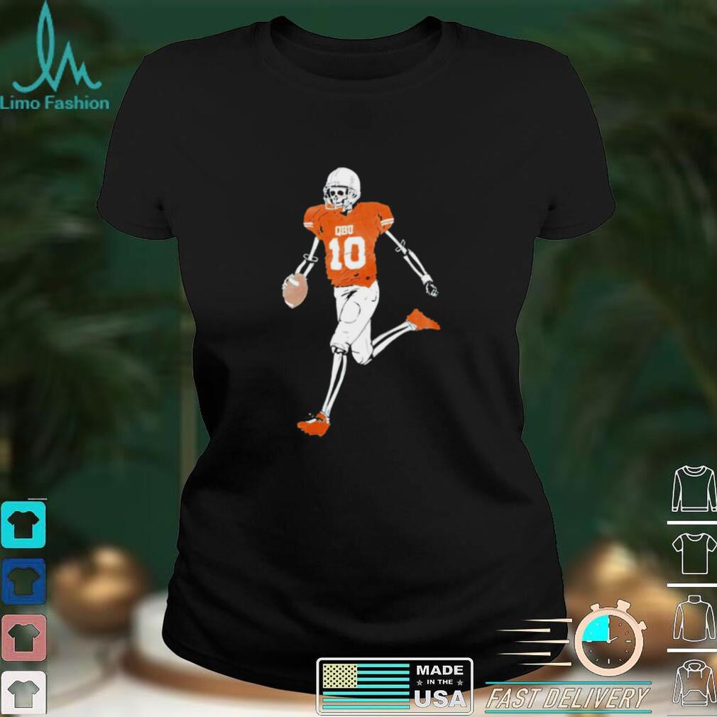 QBU Football Skeleton funny T shirt