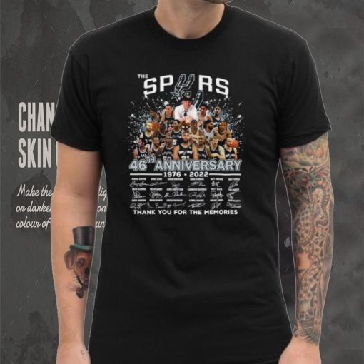 San Antonio Spurs 46th anniversary 1976 2022 memories signatures t shirt