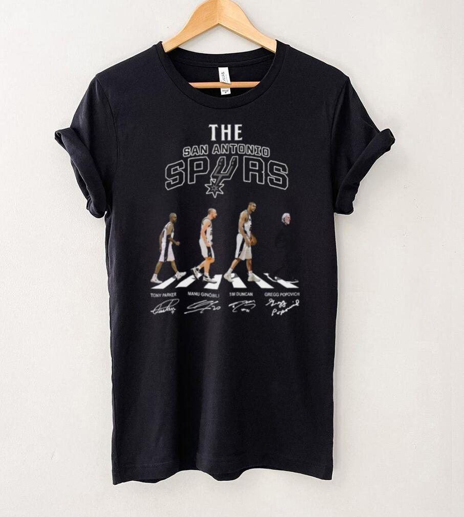 San Antonio Spurs walking Abbey Road signatures t shirt