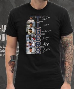 Ty cobb Al Kaline Charlie Gehringer Lou Whitaker Alan trammell Norm Cash Detroit Tigers signatures shirt